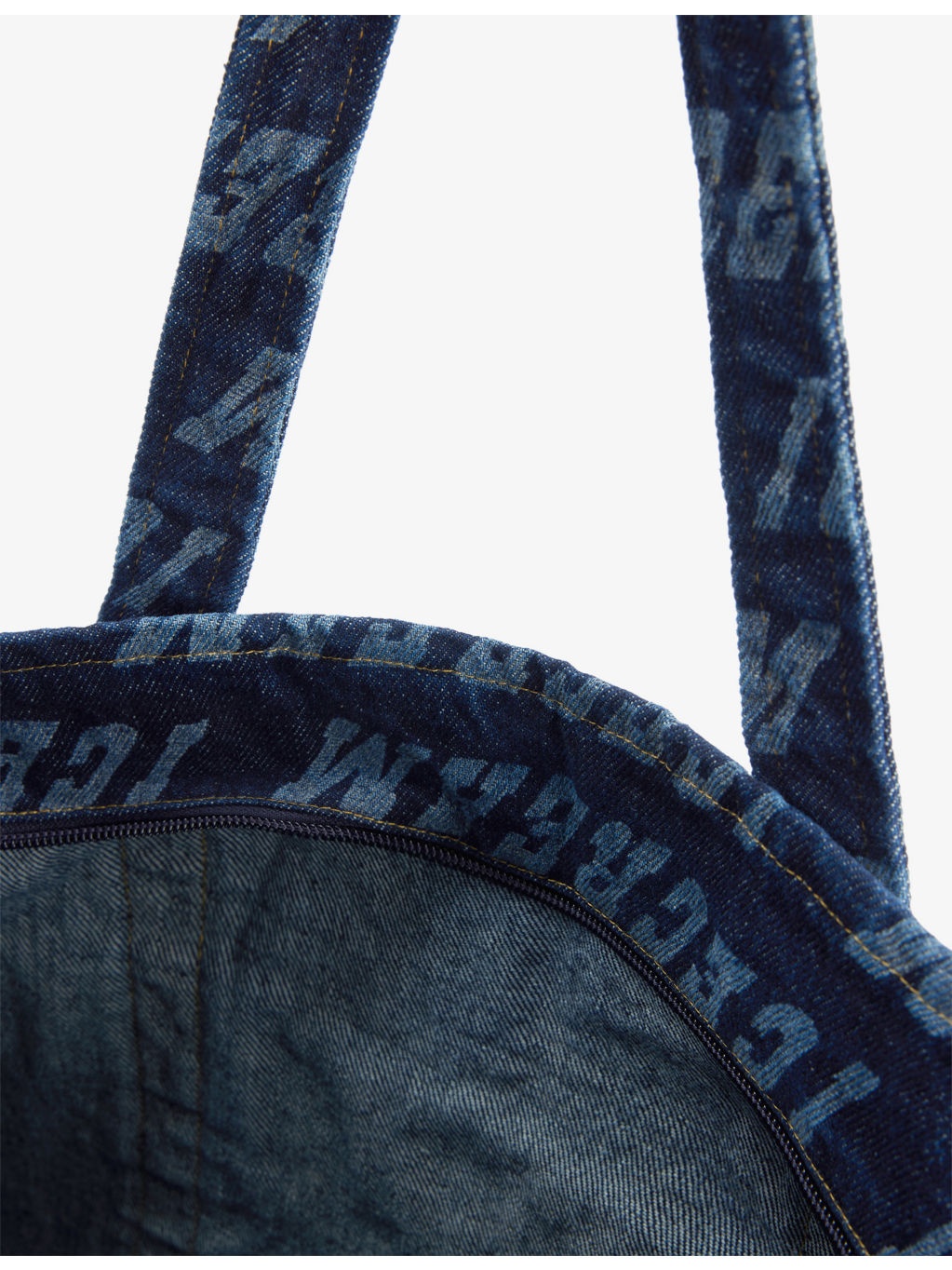 Logo-Print Denim Tote Bag - 5