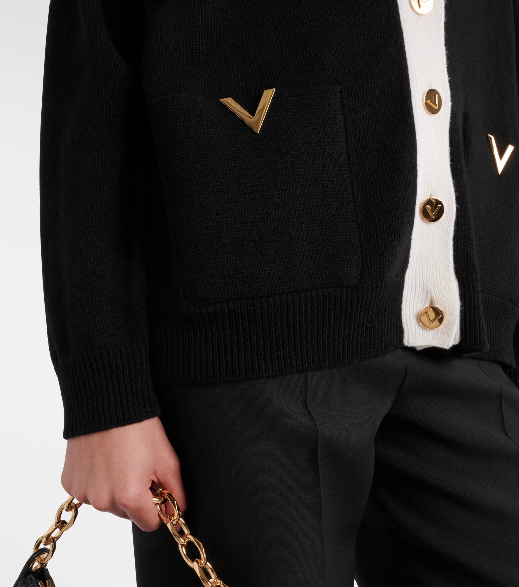 VGold virgin wool cardigan - 5