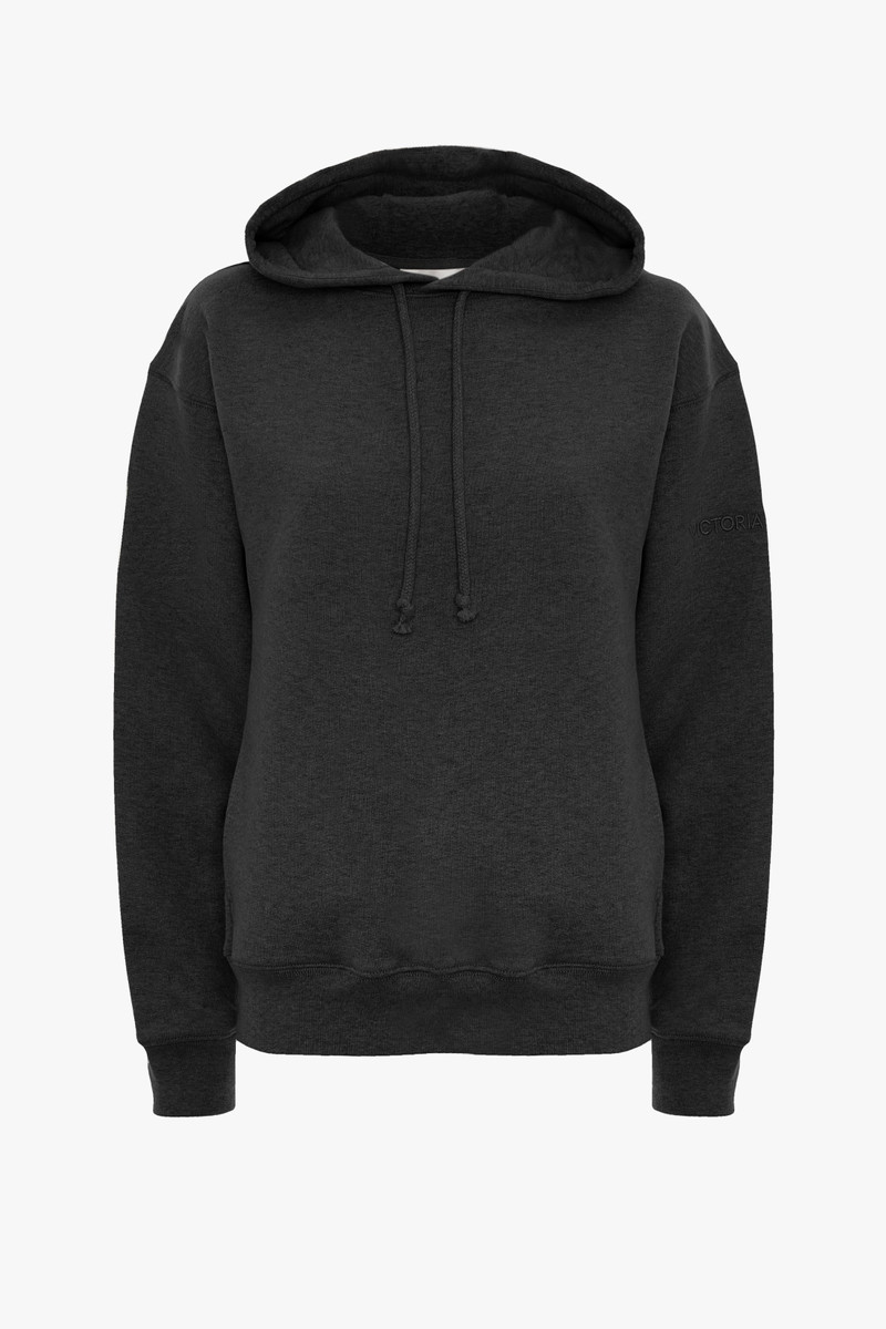 Logo Embroidered Hoodie In Black 1