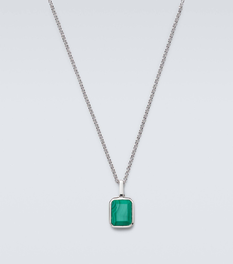 Sterling silver pendant necklace with malachite 3