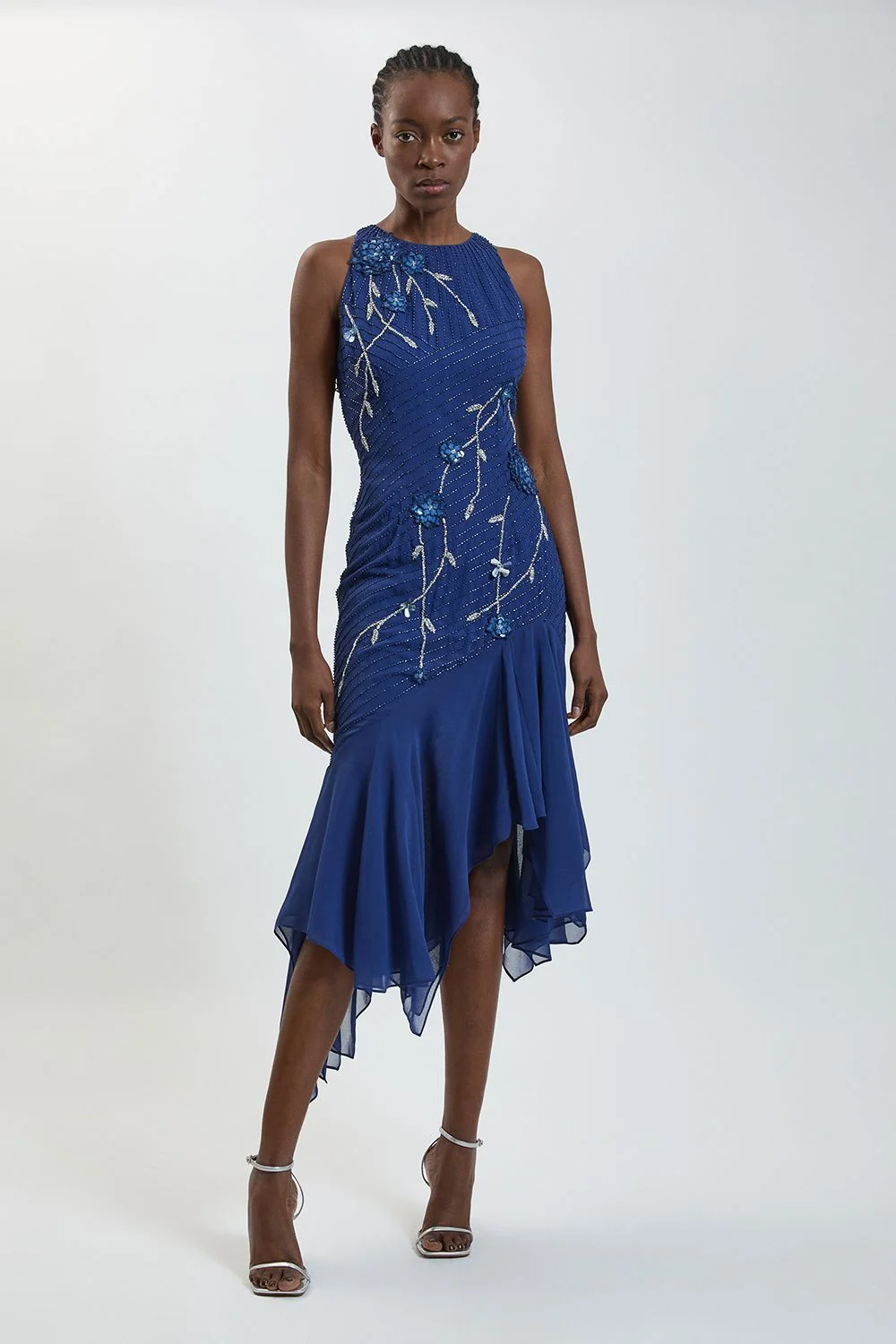 Hand Beaded Halterneck Midi Dress - 1