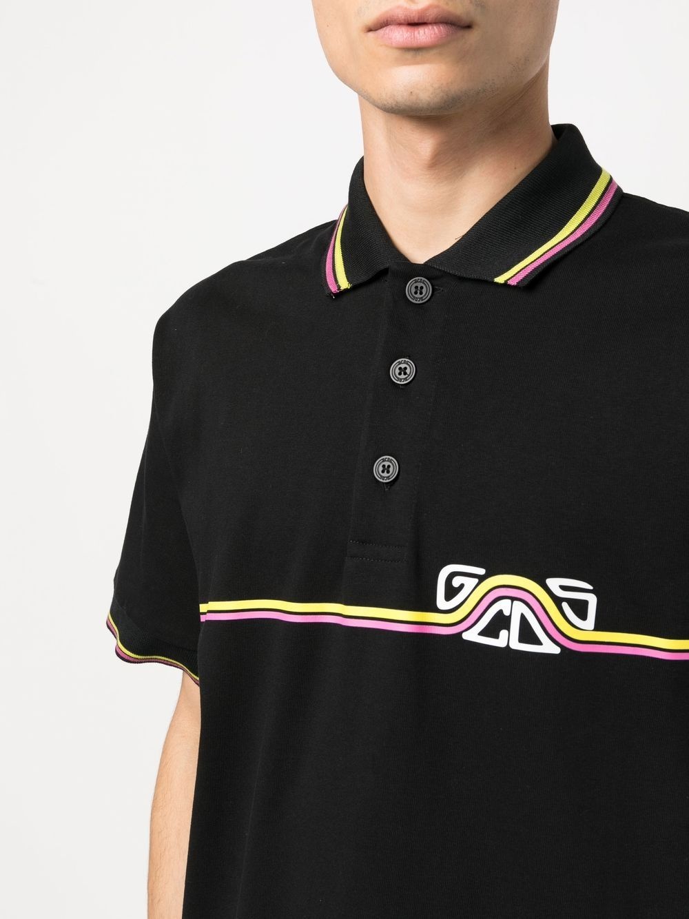 waved logo print polo shirt - 5