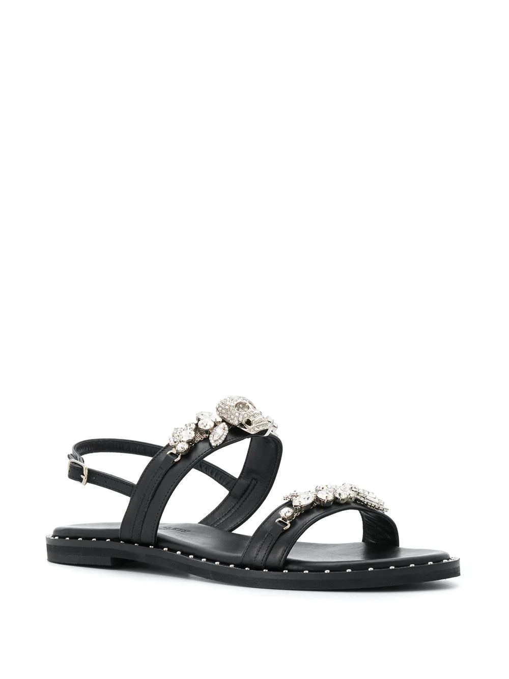 crystal embellished flat sandals - 2