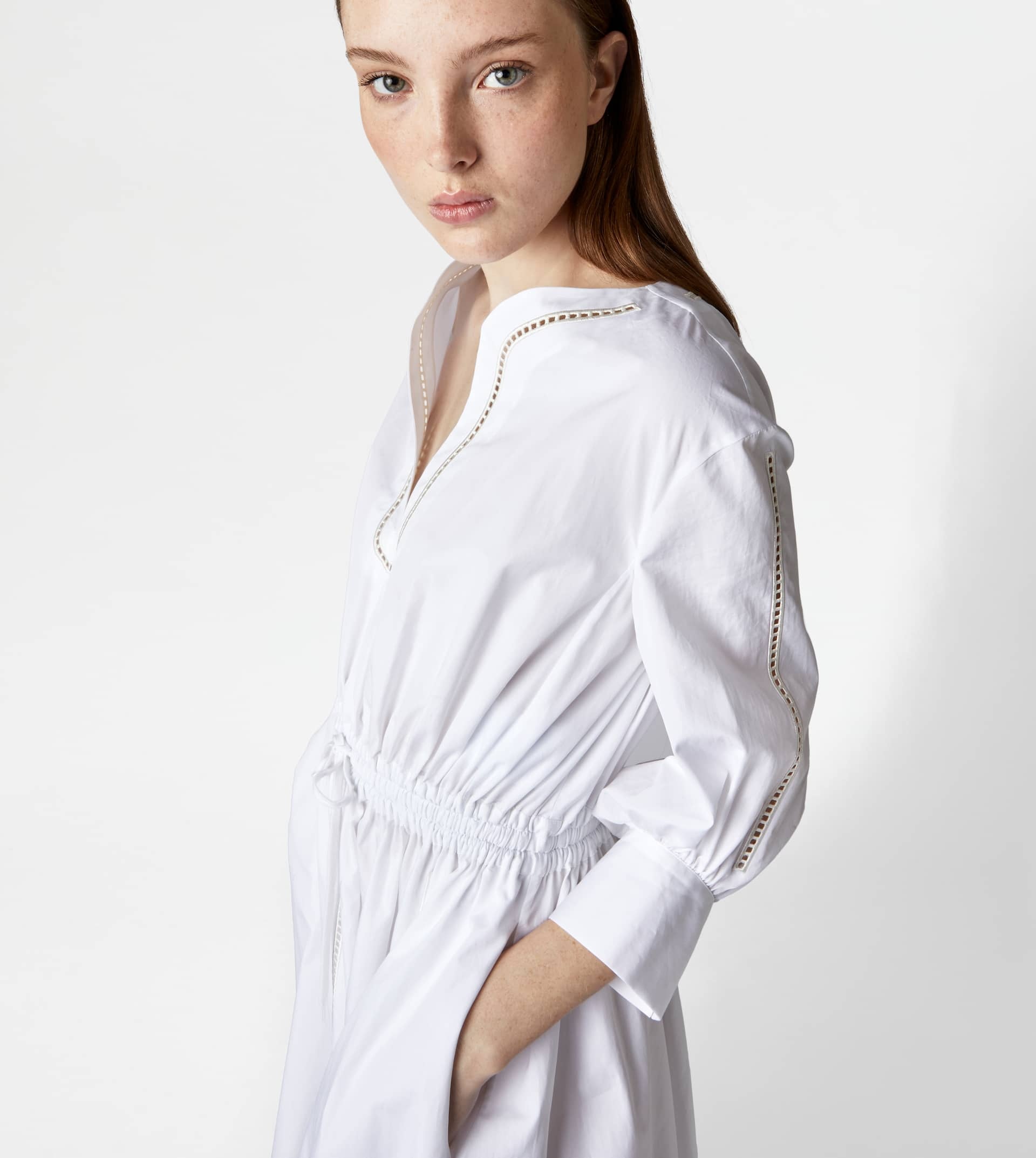 DRESS IN POPLIN - WHITE - 7