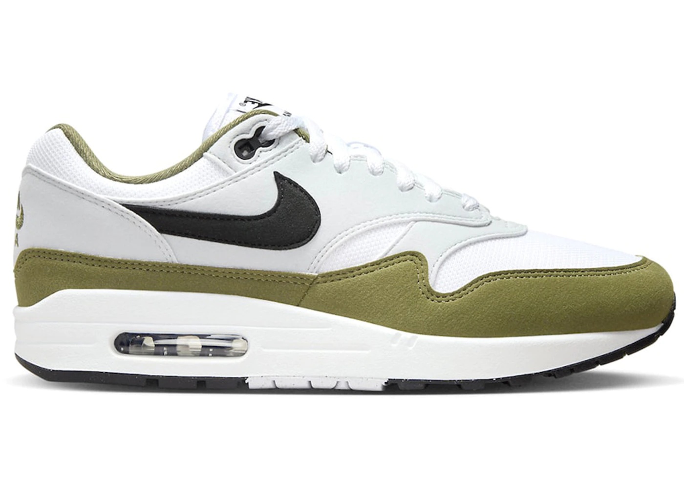 Nike Air Max 1 White Black Medium Olive - 1