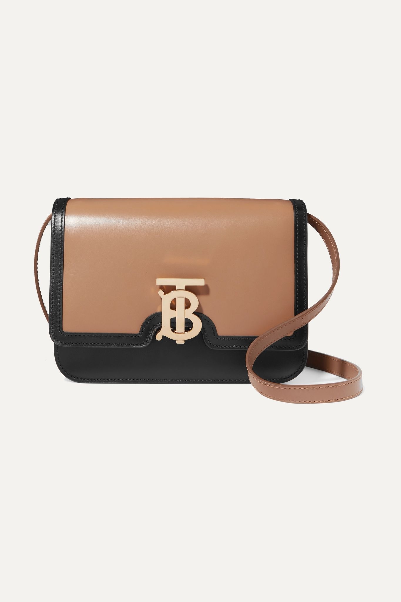 Small two-tone leather shoulder bag - 1