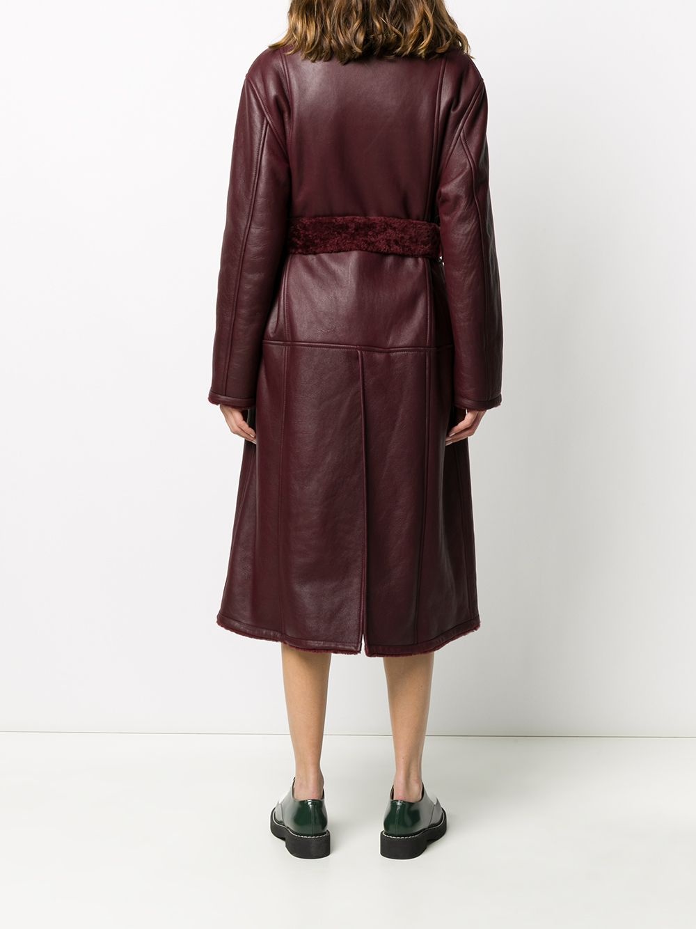 belted mid-length coat - 4