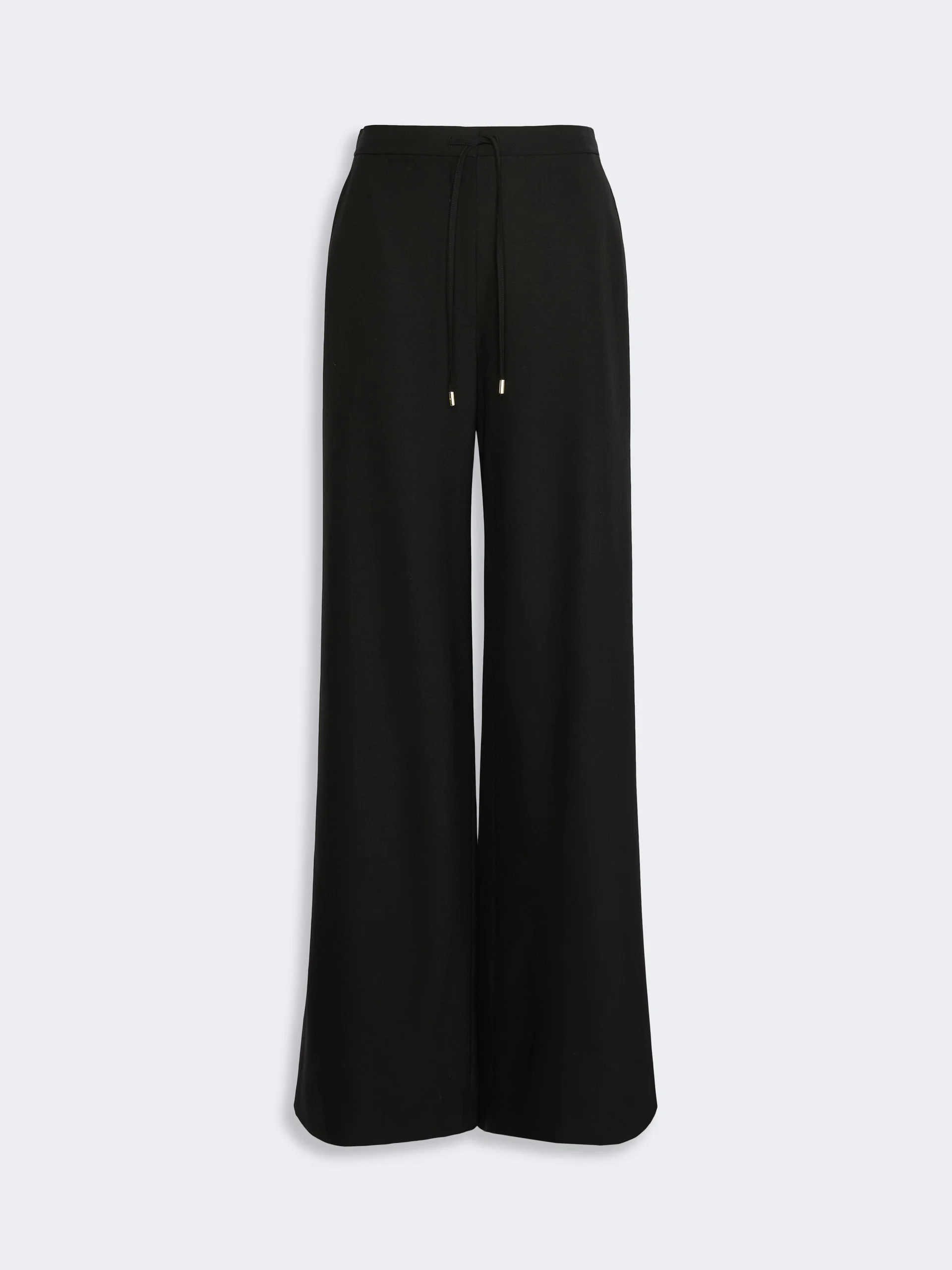 DENARO Wool drawstring trousers - BLACK - 1