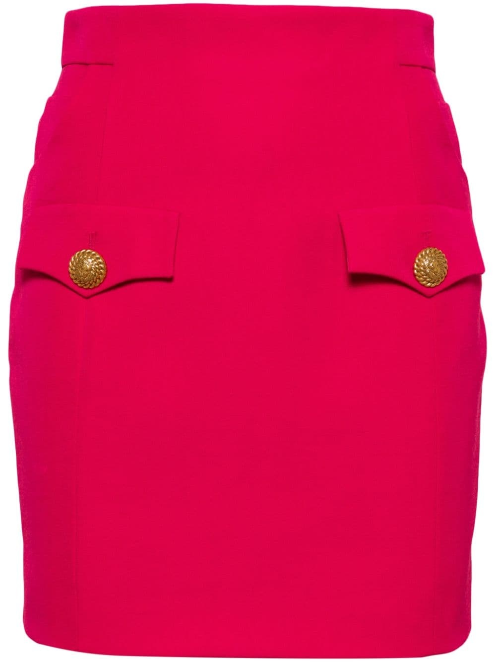 button-embellished virgin-wool miniskirt - 1