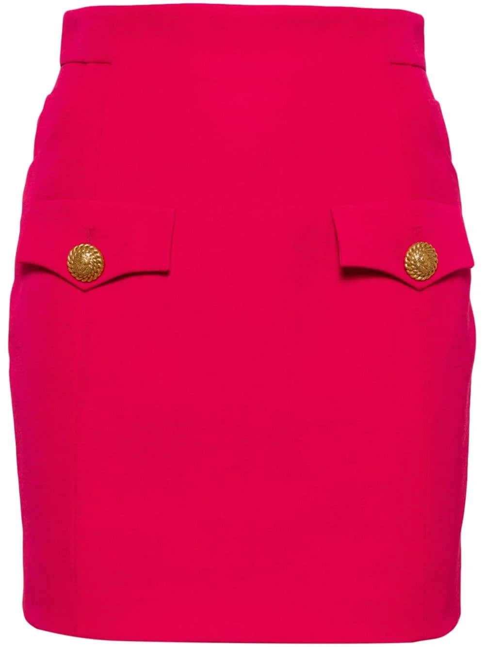 button-embellished virgin-wool miniskirt - 1