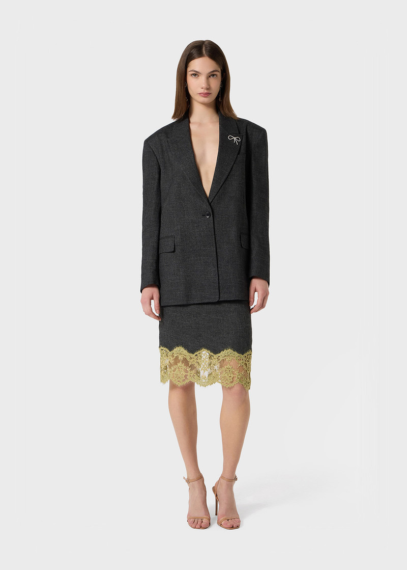 Blumarine MASCULINE-STYLE SUIT JACKET IN GRISAILLE outlook