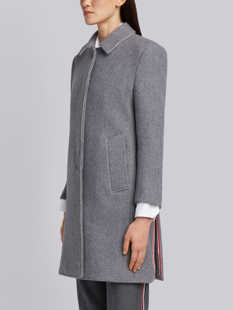 Thom Browne Unlined Bal Collar Overcoat In Boiled Wool outlook