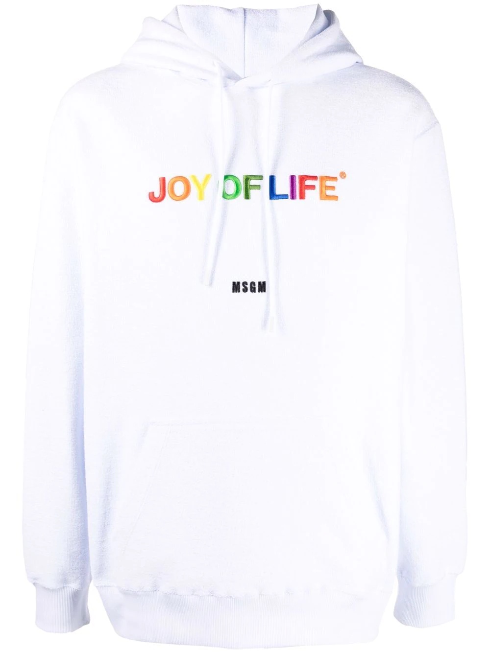 embroidered slogan cotton hoodie - 1