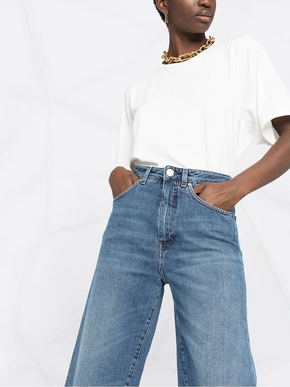 cropped wide-leg jeans - 3