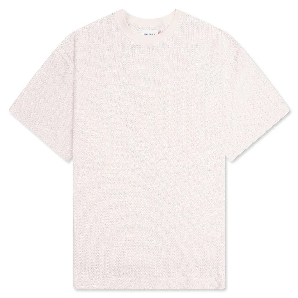 KNIT BOX TEE - BONE - 1