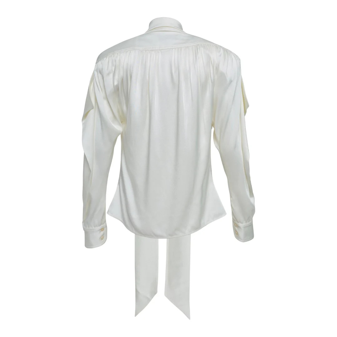 Satin Tie Shirt - 2