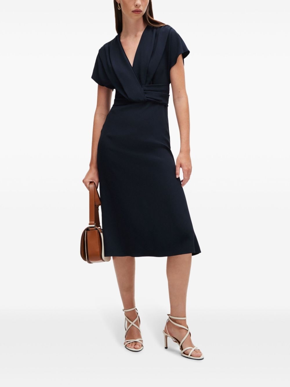 draped midi dress - 2
