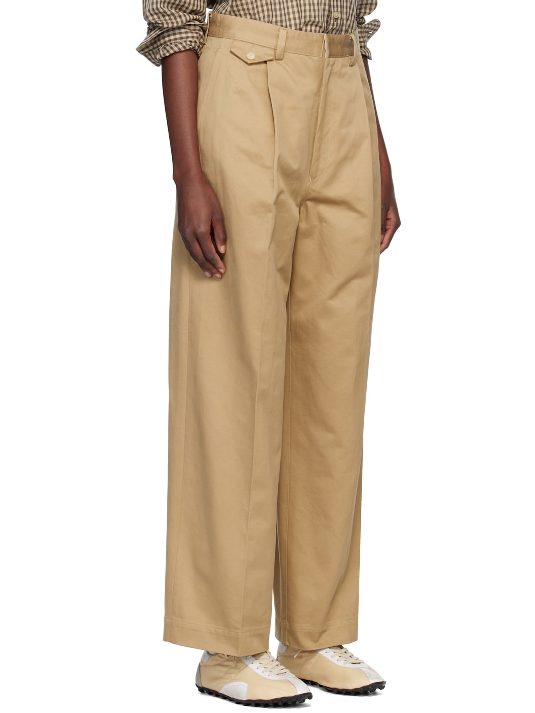 Tan Washed Finx Chino One-Tuck Trousers - 2