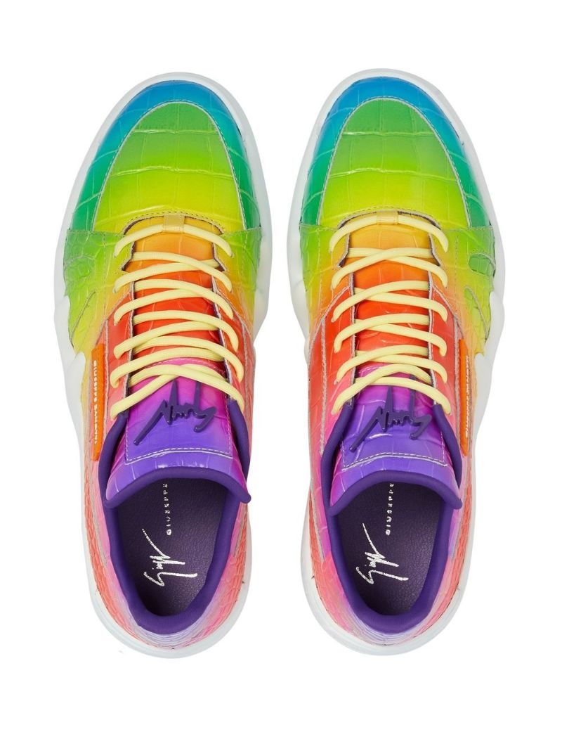 rainbow crocodile-effect trainers - 4