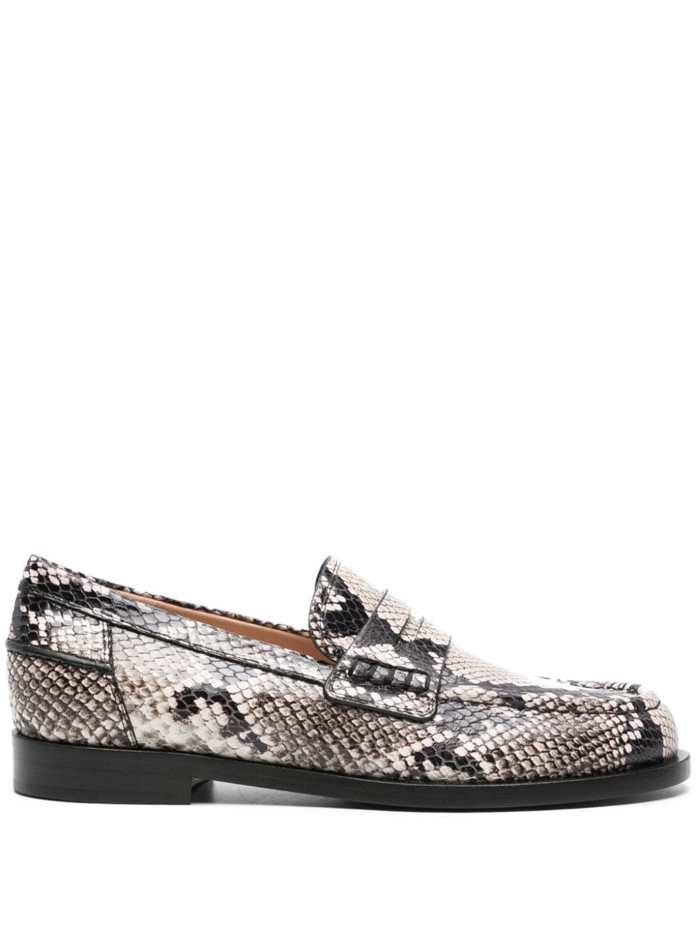 Borneo snake-effect leather loafers - 1
