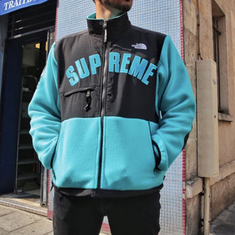 SUP×NORT FLEECE L BLACK×BLUE Supreme Supreme x The North Face Arc Logo Denali Fleece