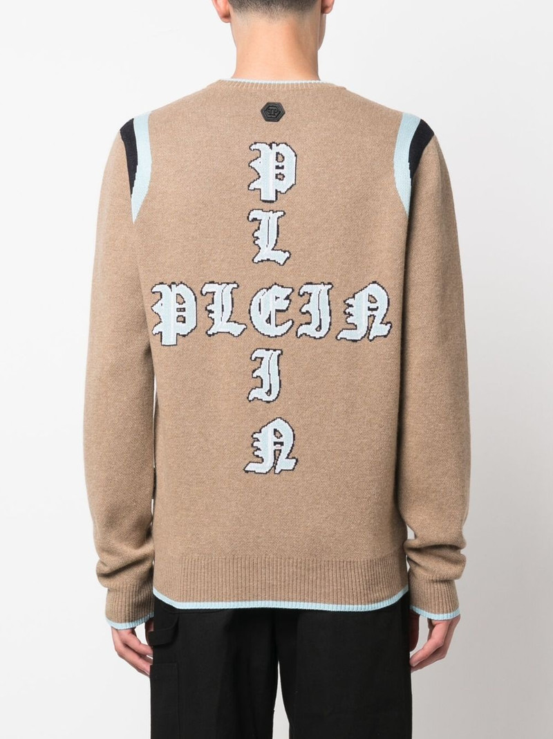 intarsia-knit logo knitted sweatshirt 4