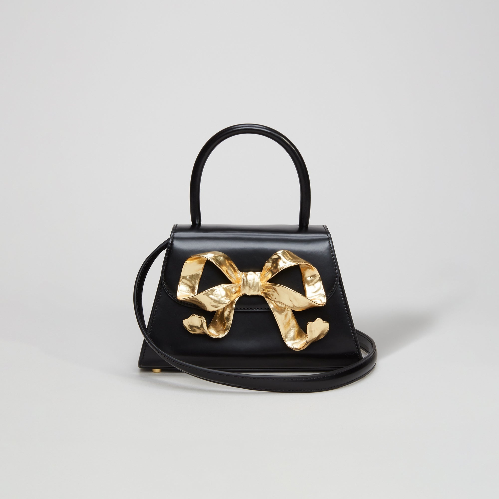 The Bow Mini in Black with Gold Hardware - 4