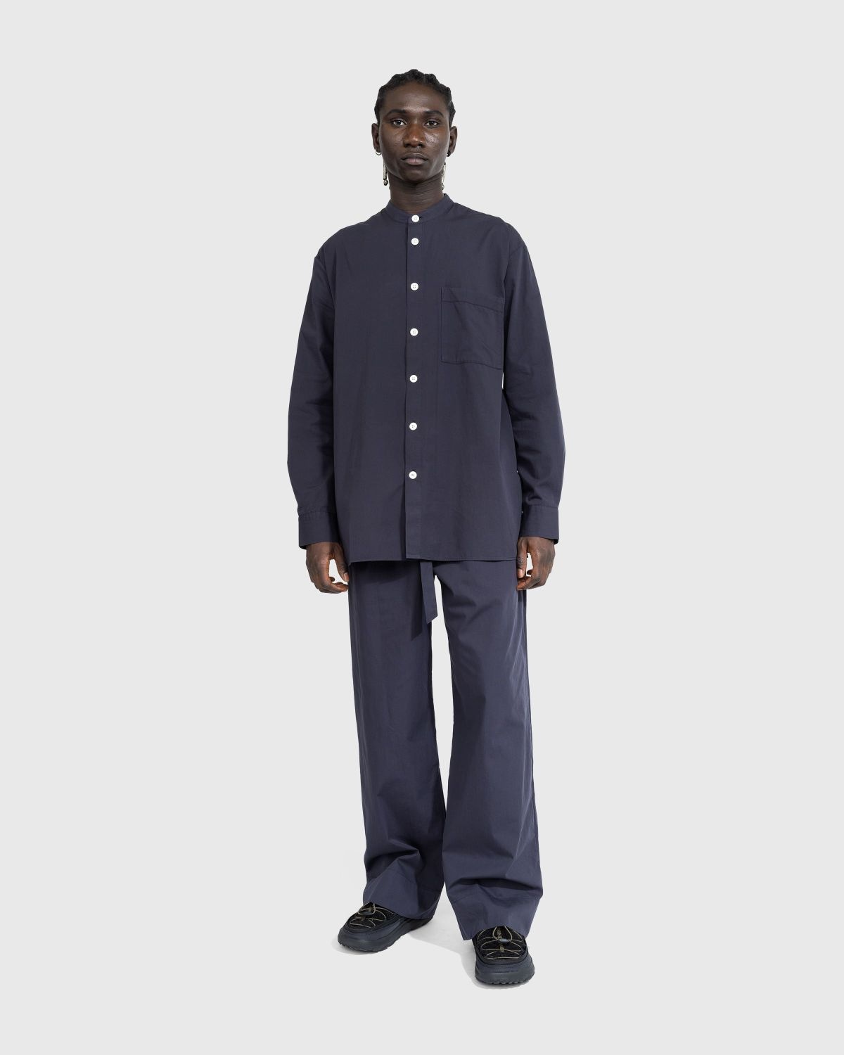 Birkenstock x Tekla – Poplin Pyjama Shirt Slate - 3