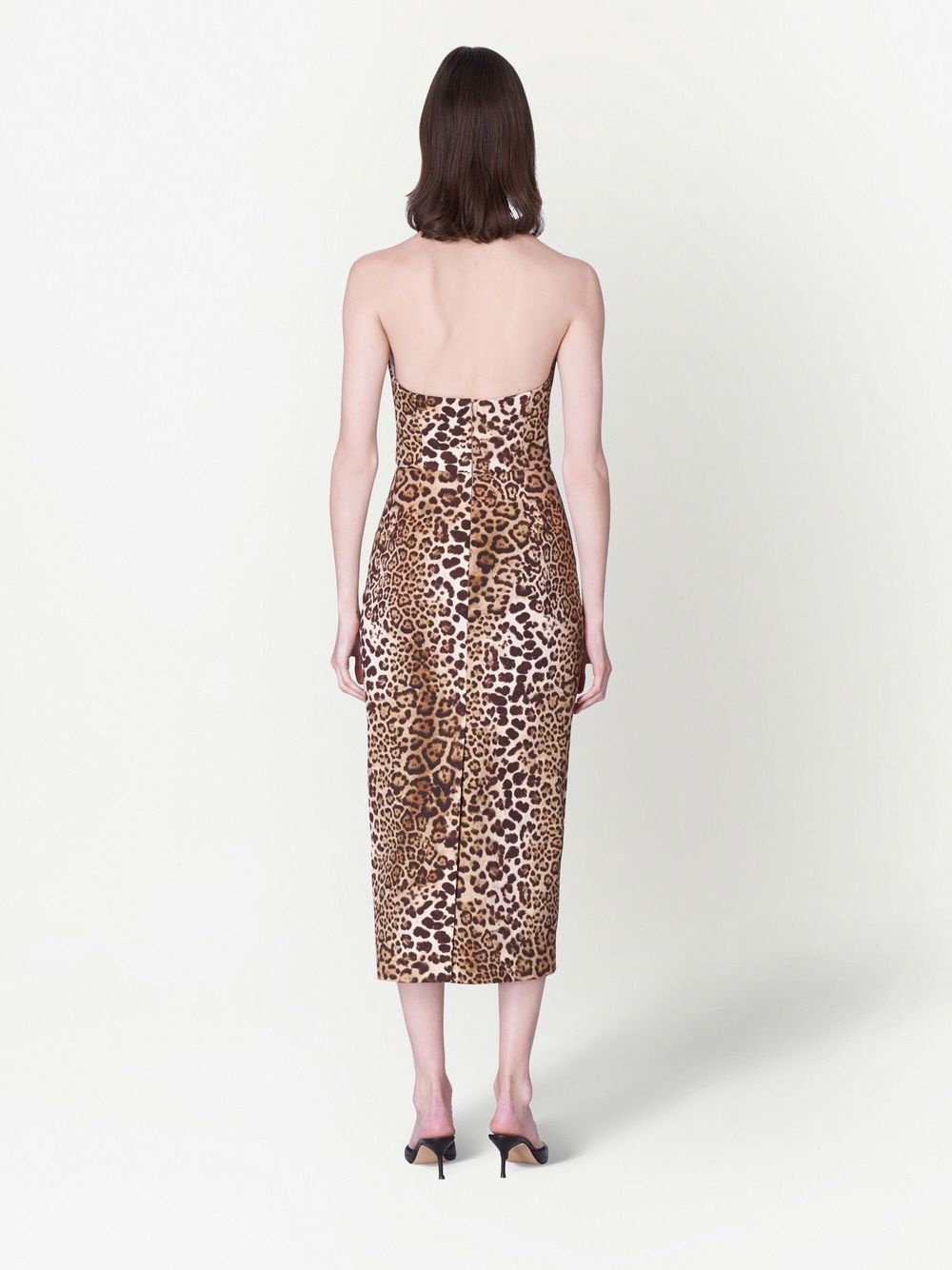 leopard print halterneck dress - 3