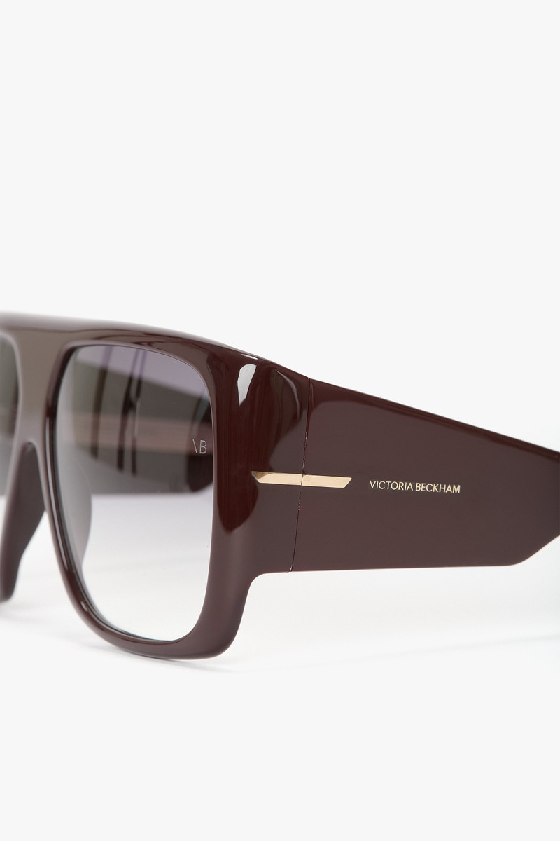 Oversized Soft Square Acetate Frame In Burgundy 3