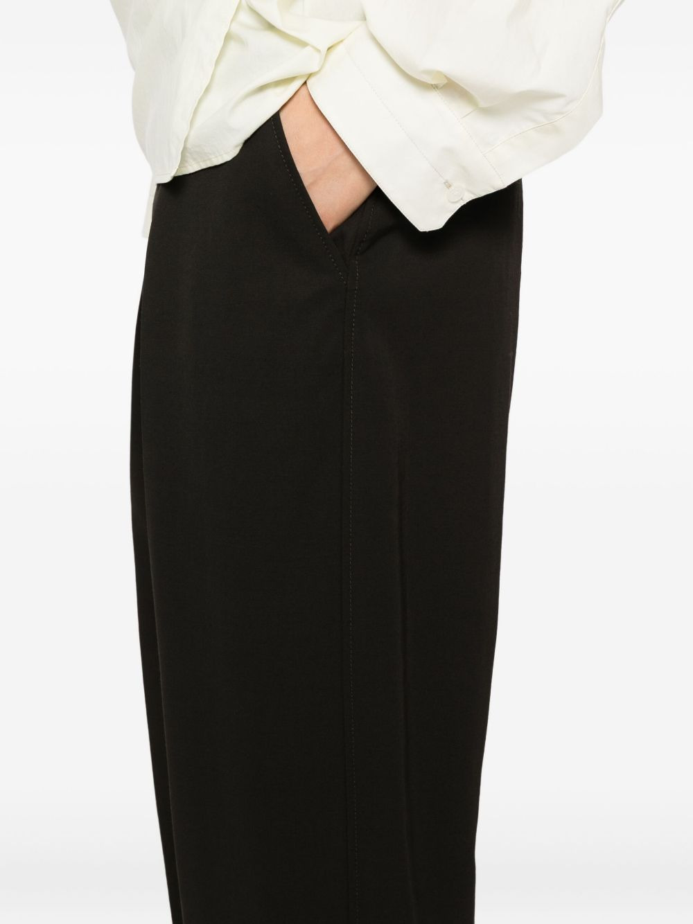 pleated straight-leg trousers - 5