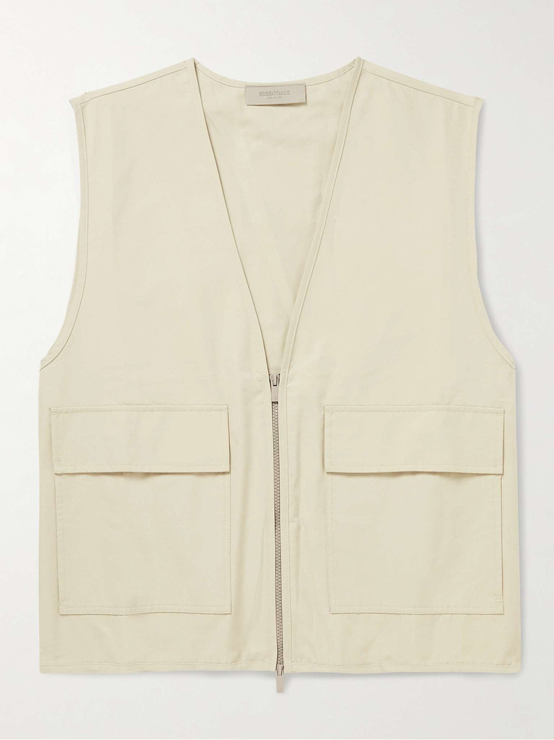 Logo-Appliquéd Cotton-Blend Twill Gilet - 1