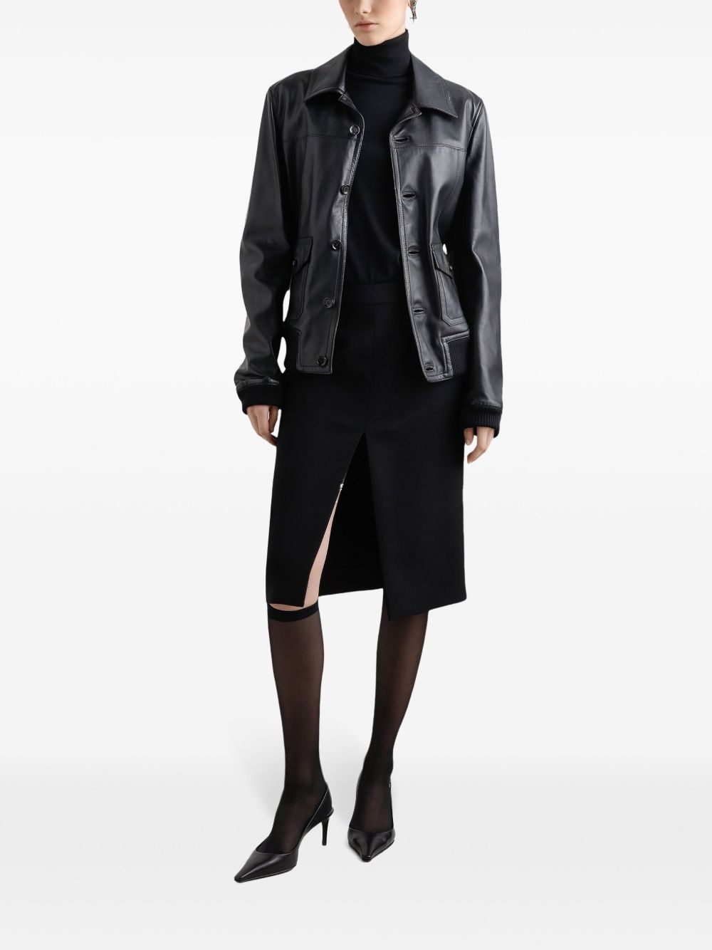 front-slit midi skirt - 2