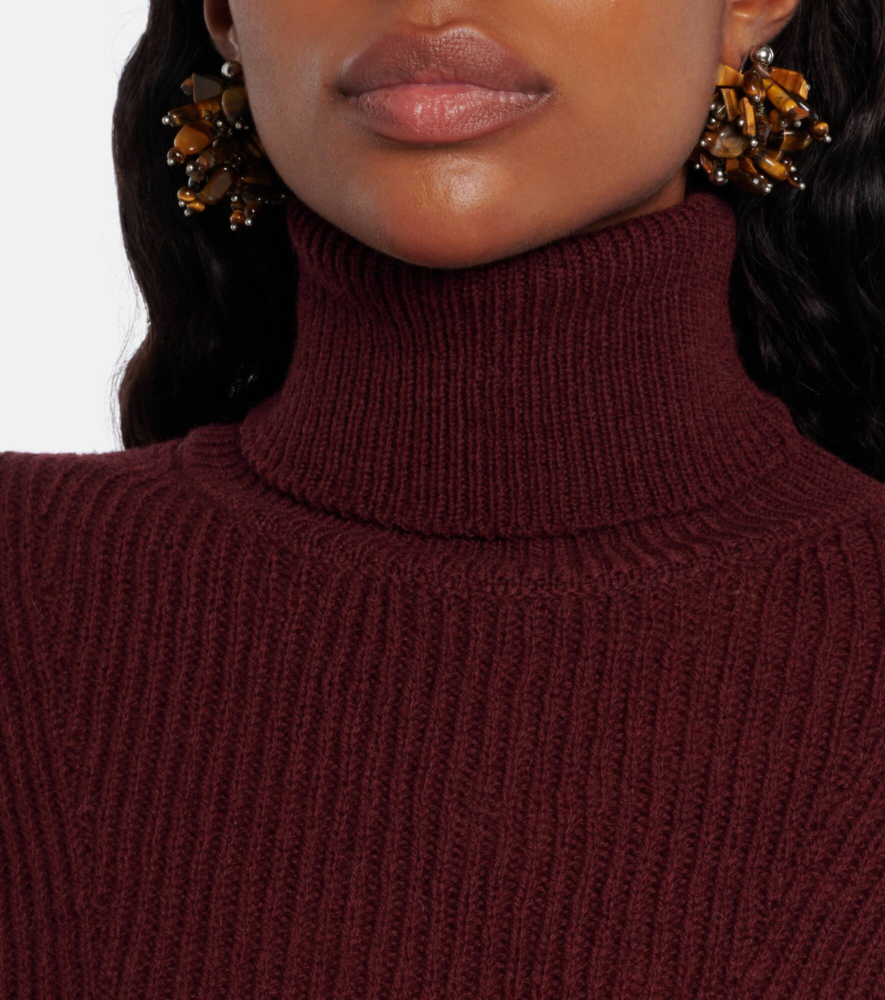 Ribbed-knit wool turtleneck sweater - 4