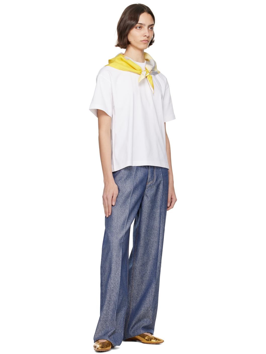 White Pima Cotton Scarf T-shirt - 4