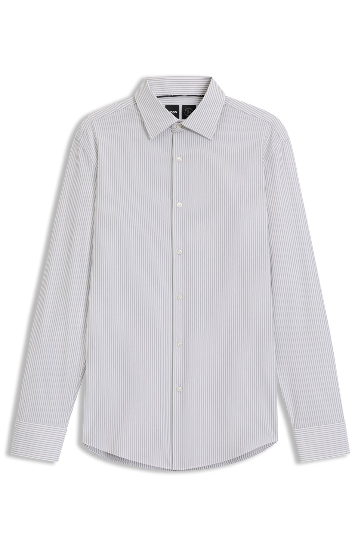 SLIM-FIT STRIPED SHIRT IN PERFORMANCE-STRETCH FABRIC - 1