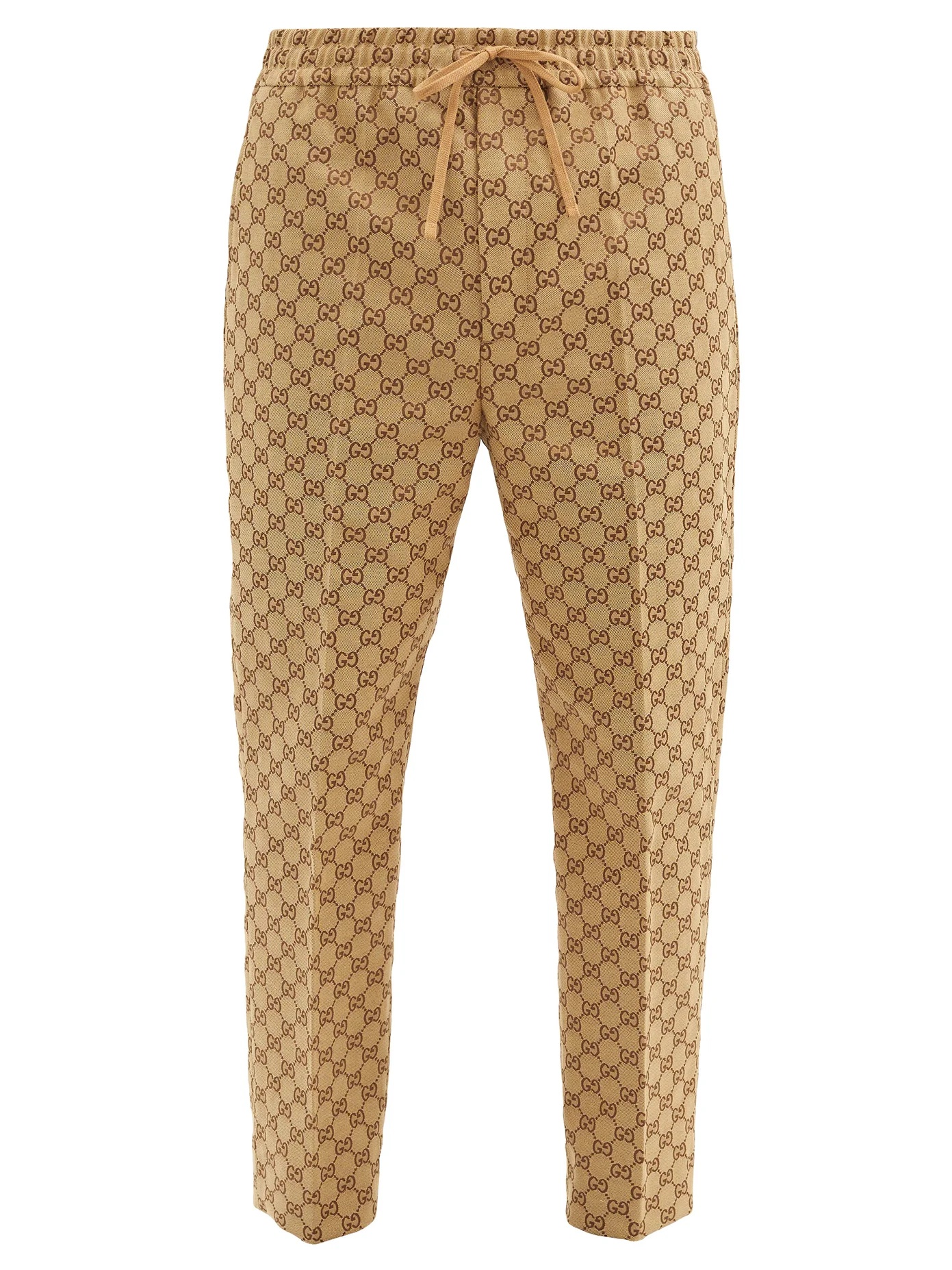 GG-jacquard drawstring-waist cotton-blend trousers - 1