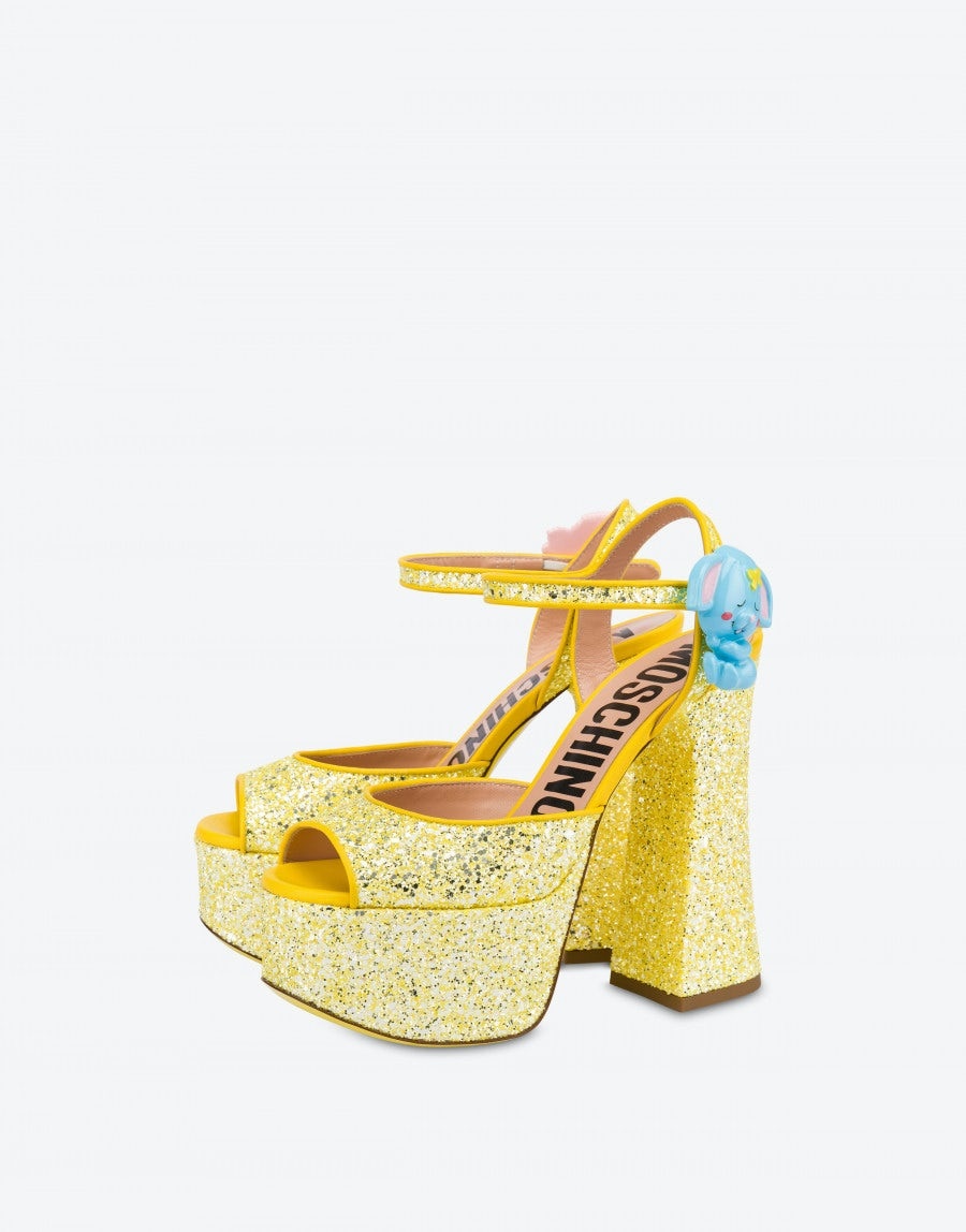 HIGH-HEELED GLITTER SANDALS WITH PLATFORM - 1