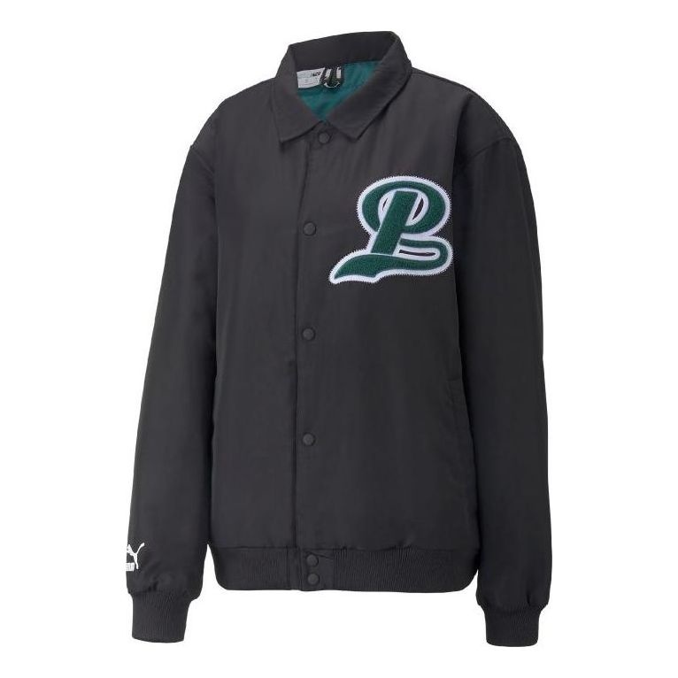 PUMA Team Bomber Button Down Jacket 'Black' 539272-01 - 1