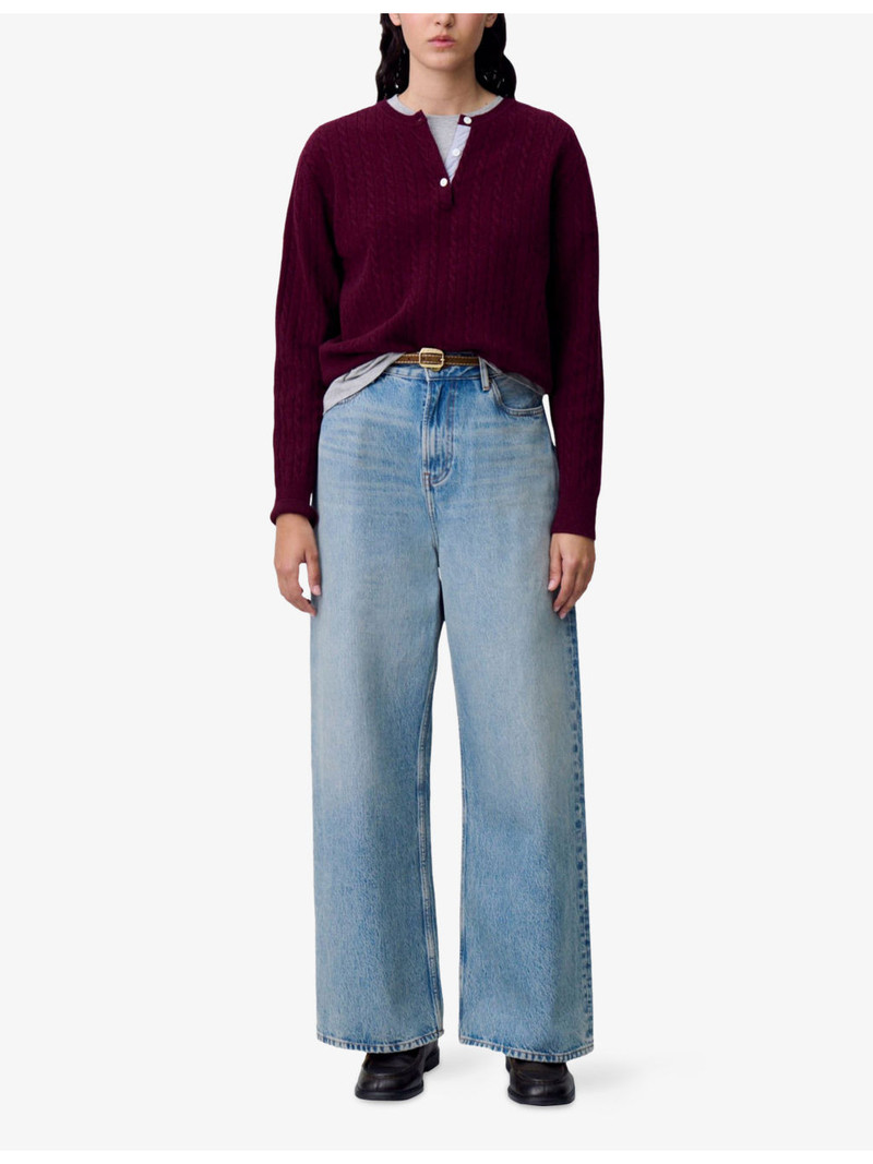 Claudie Pierlot Henley-Neck Knitted Wool and Cashmere Jumper outlook