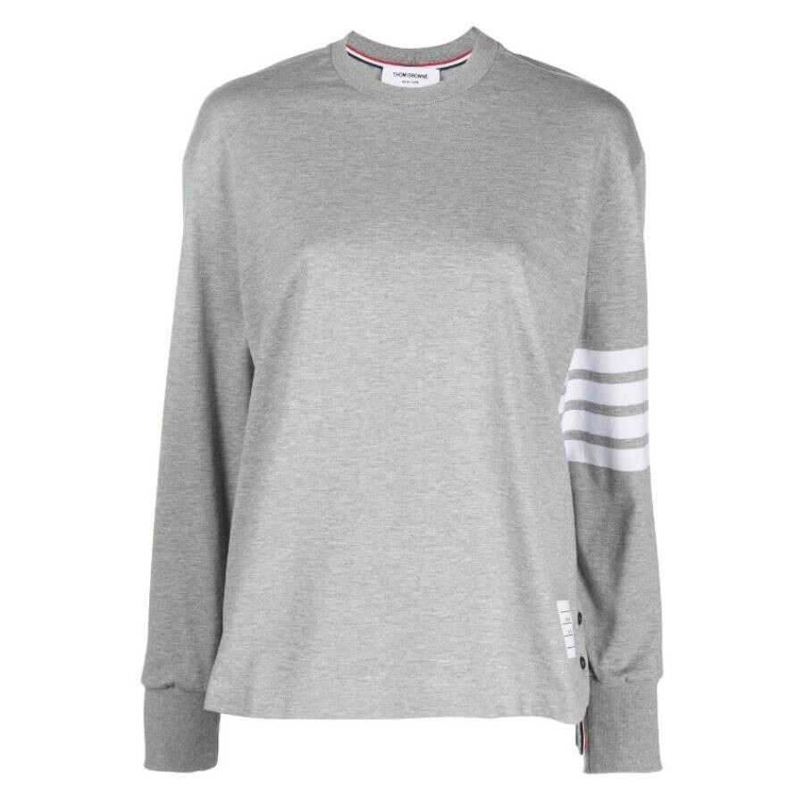 Thom Browne 4-Bar Long-Sleeve Cotton Jersey Ruby T-Shirt - 5
