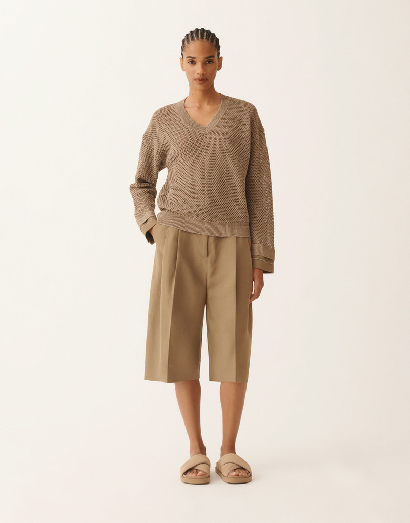 Sweater in organic cotton with lustrous viscose 3
