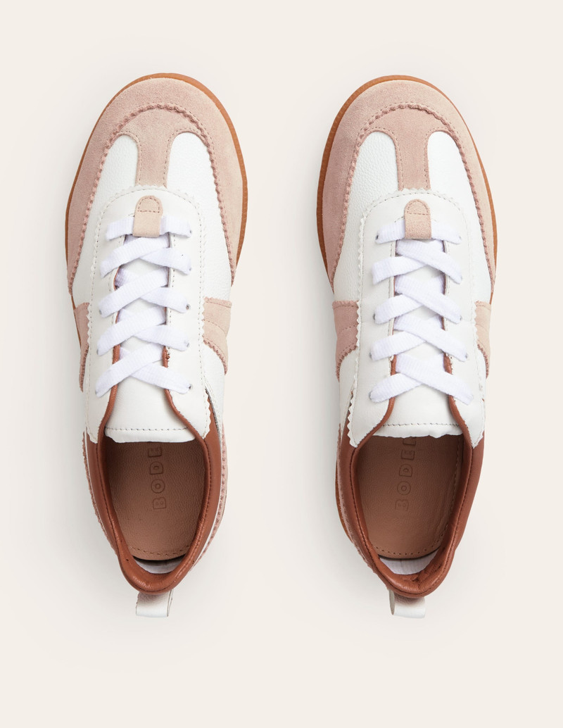 Erin Retro Tennis Trainers-White Mix 5