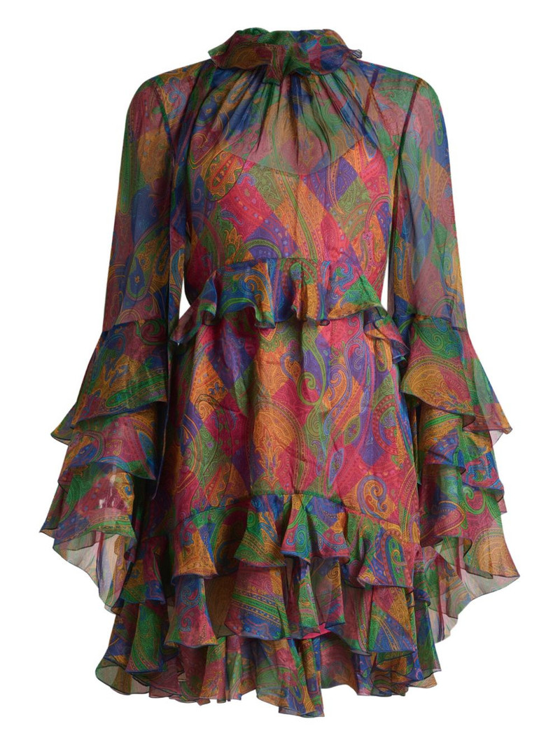 geometric paisley-motif mini dress 1