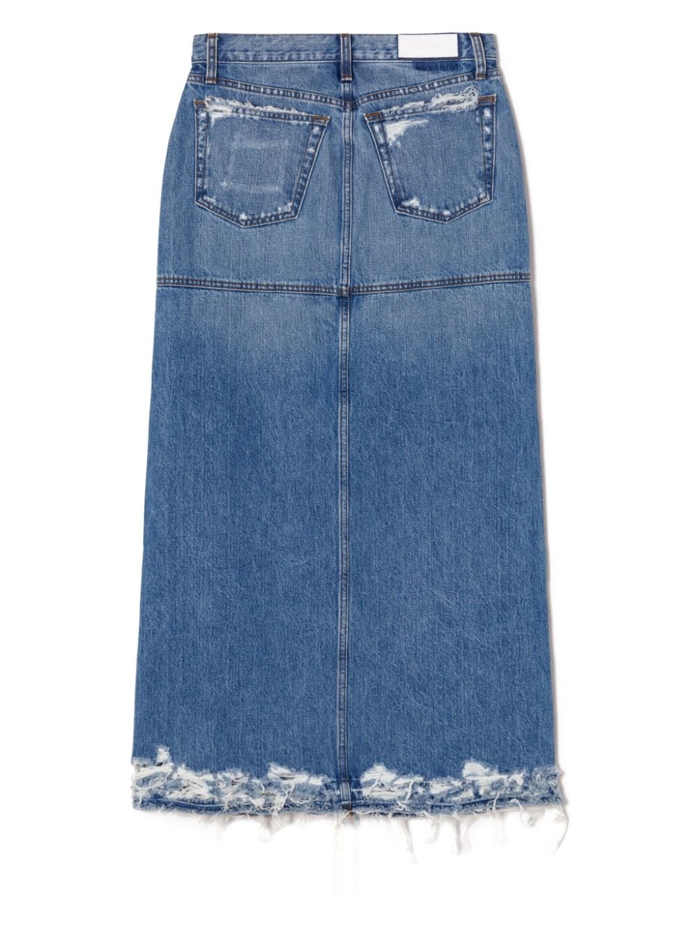 split mid-rise denim skirt - 6