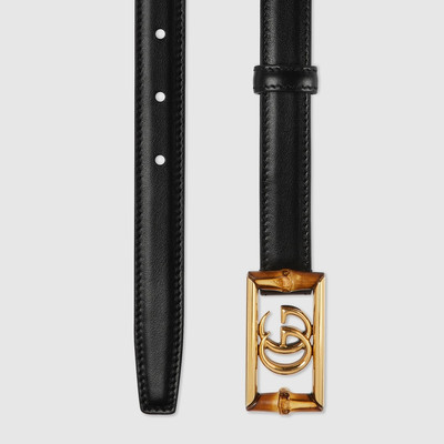 GUCCI Belt with Double G buckle and bamboo outlook