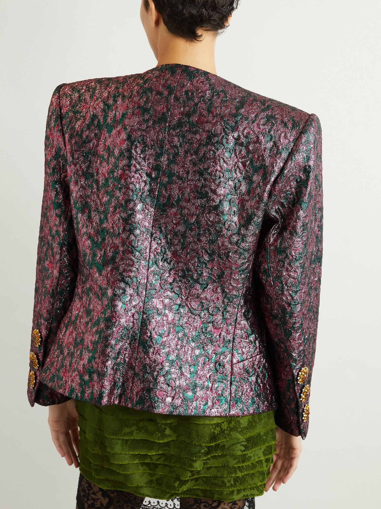 Embellished brocade jacket Metallic - 3