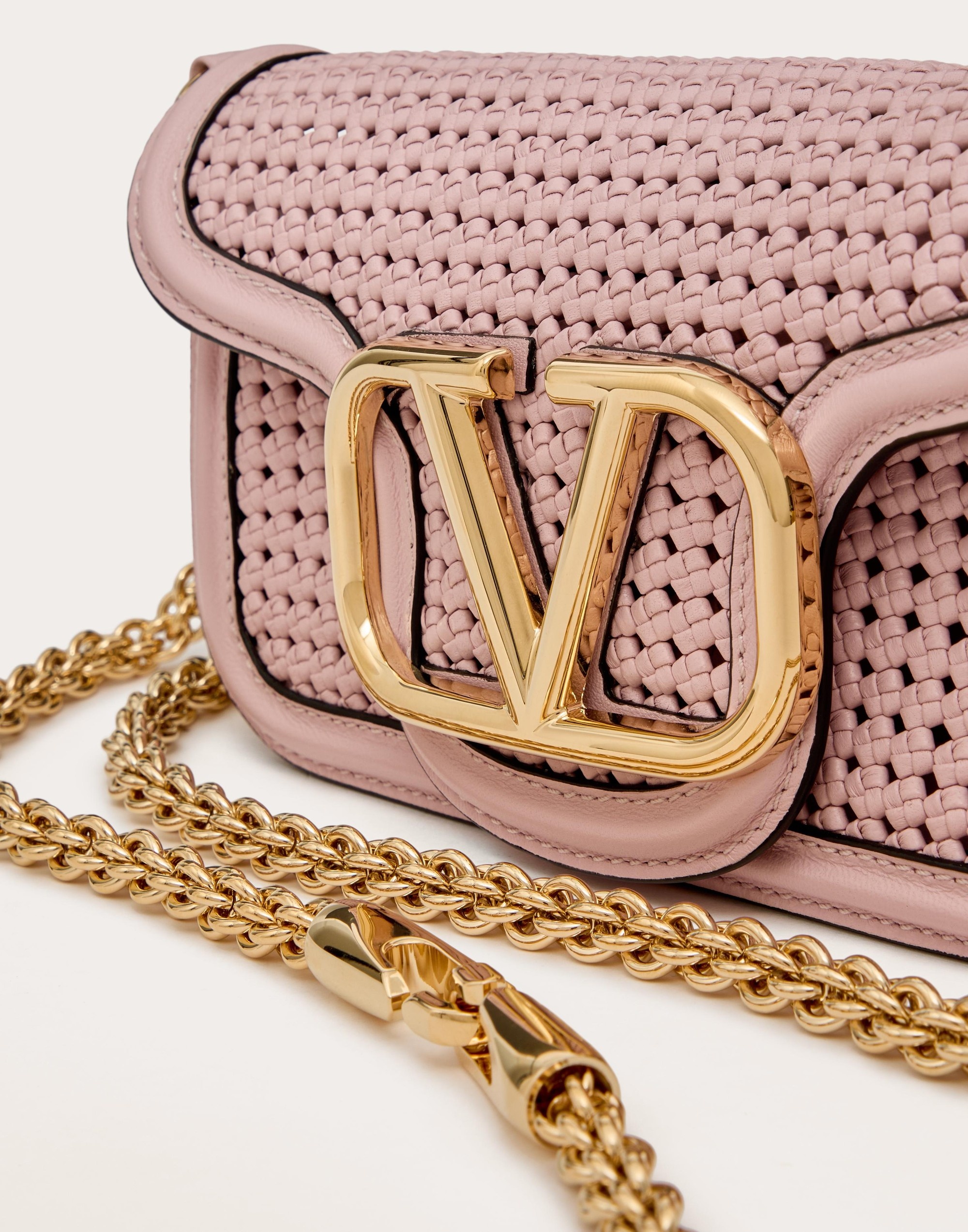 VALENTINO GARAVANI LOCÒ SMALL WOVEN LEATHER SHOULDER BAG - 8