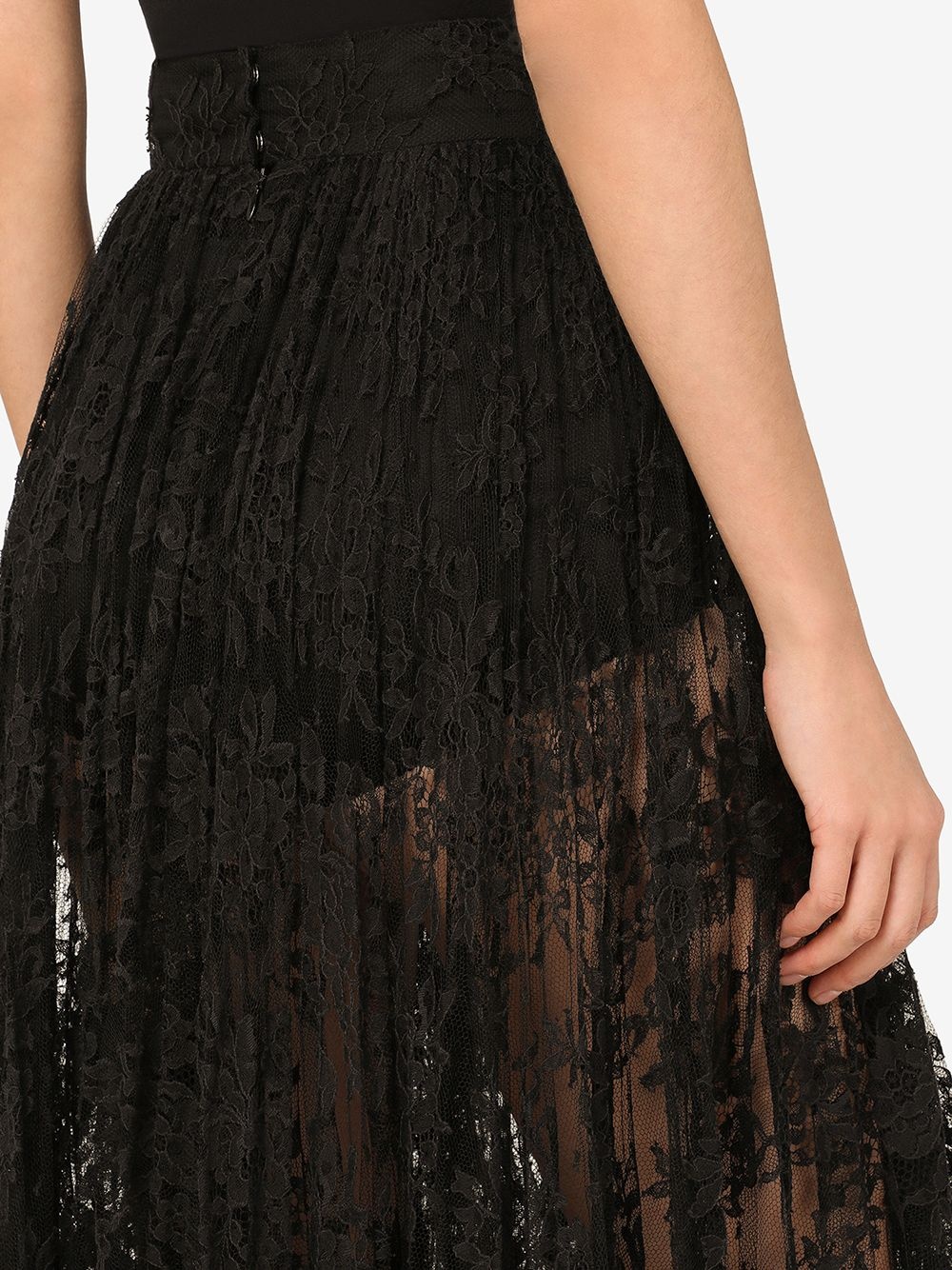 sheer lace midi skirt - 5