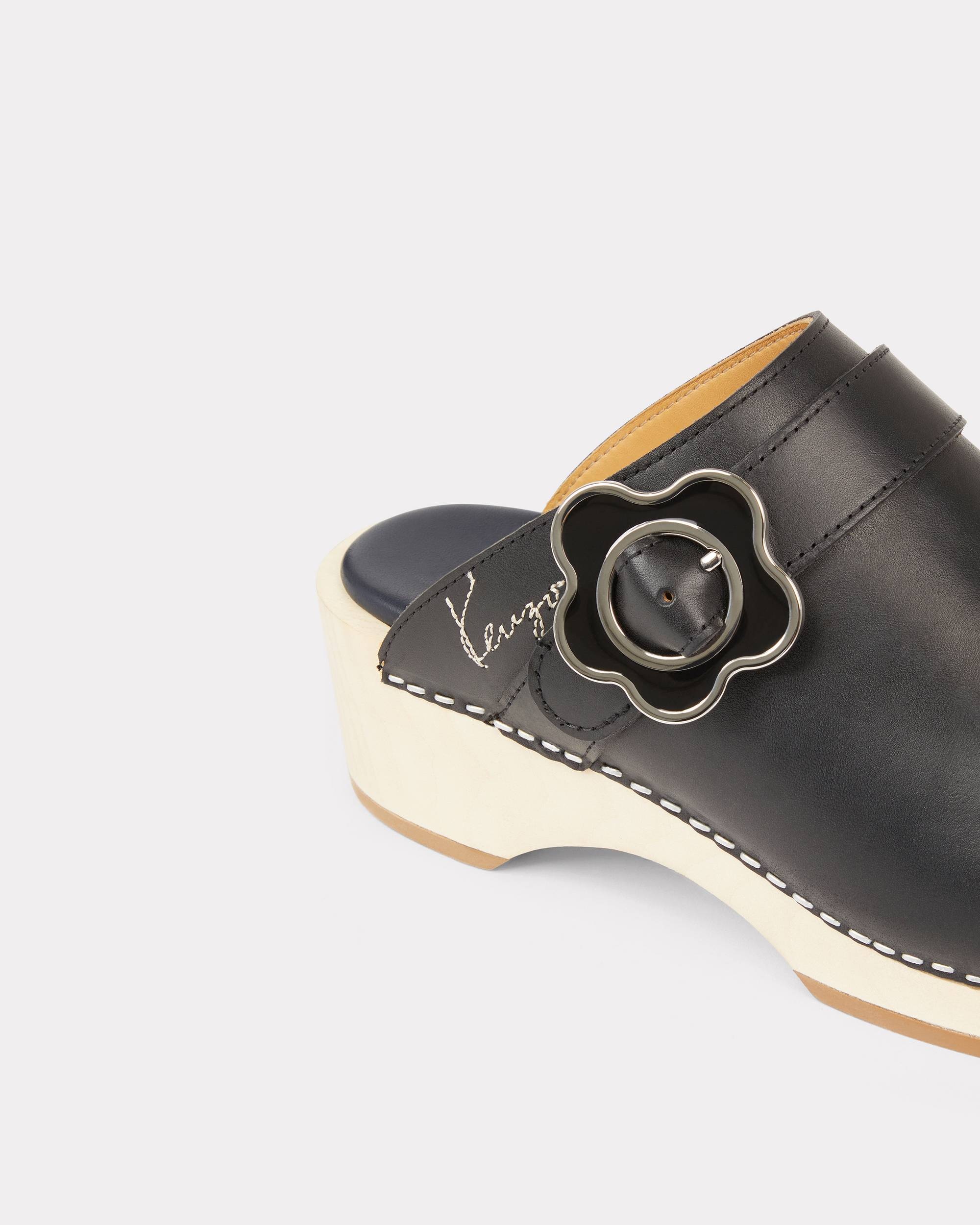 KENZO Clog vegetable-tanned leather mules - 4